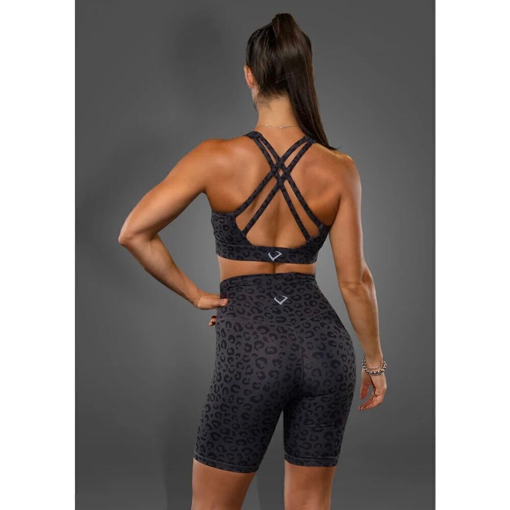NWT Violate the Dress Code black gray leopard shorts size small